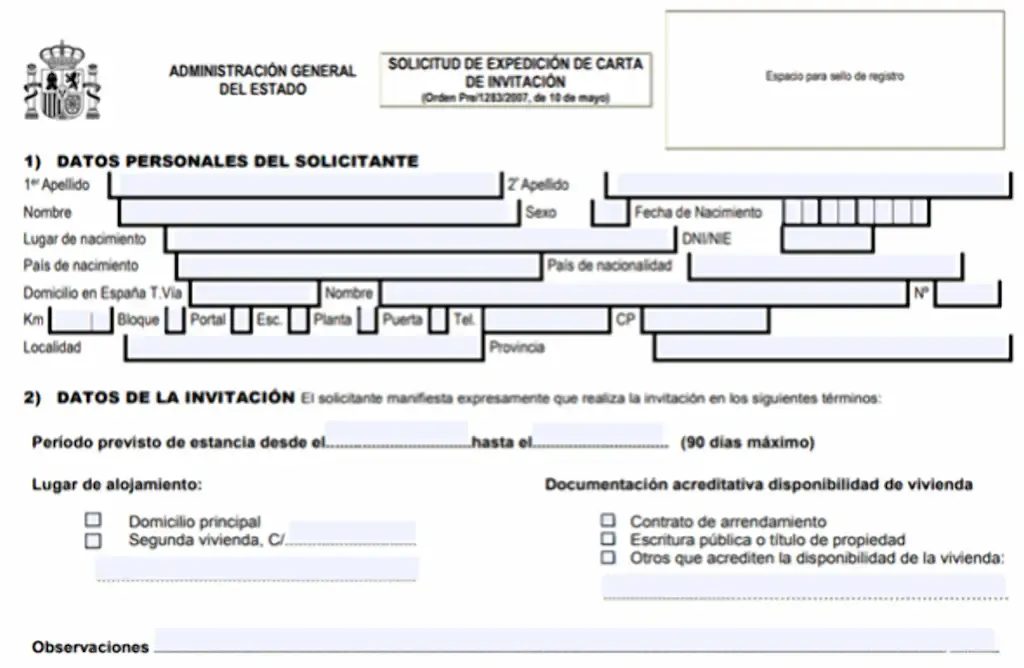 Imagen asociada a Invitation Letter to Spain